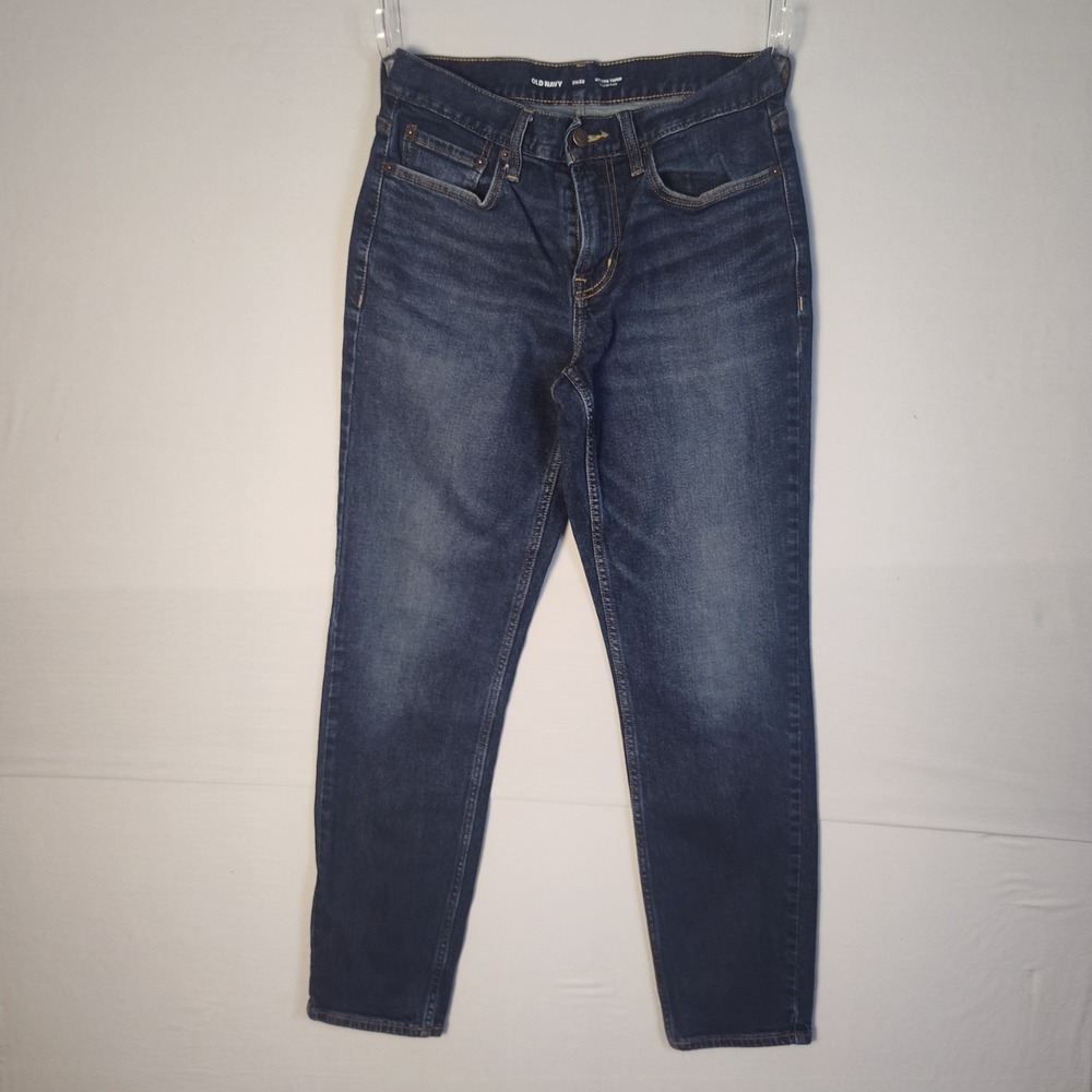 Old Navy Athletic Taper Built-In Flex Dark Wash Jeans 31x32 Mens Blue Tapered